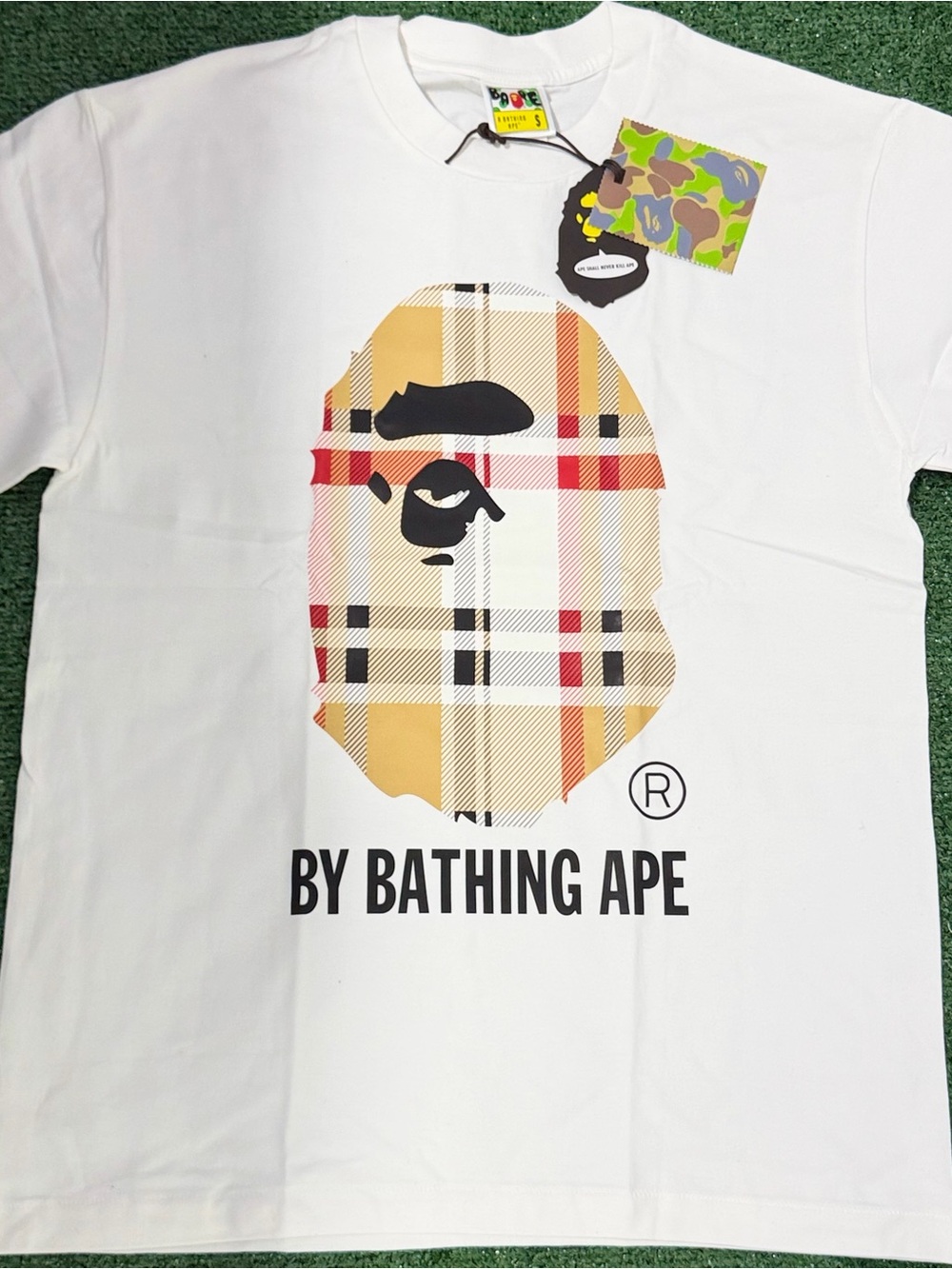 BAPE X BURBERRY WHITE T SHIRT